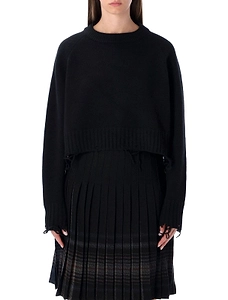 Low Classic Damaged Cropped Knitted Sweater