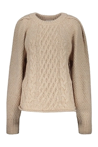 Low Classic Cable-Knit Crew-Neck Knitted Sweater
