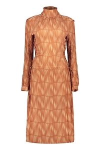 Low Classic Shirred High-Neck Dress
