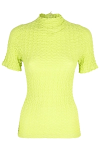 Low Classic Wrinkled-Effect Highneck Top