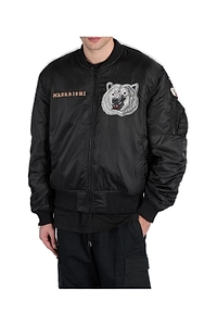 Maharishi Logo Embroidered Zip-Up Bomber Jacket