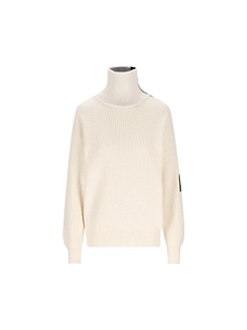Loewe Zip-Neck Patch Knitted Sweater