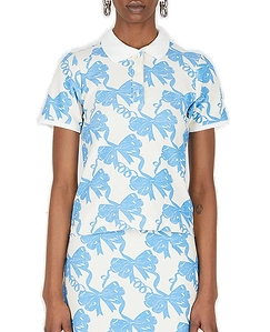 Motif-Printed Twill Polo Shirt