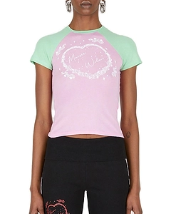 Maisie Wilen Slinky Two-Toned Heart-Printed T-Shirt