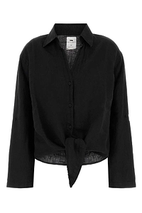 Lois Linen Tie-Front Shirt