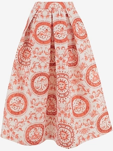 Lunatica Milano Zodiac Print Flared Skirt
