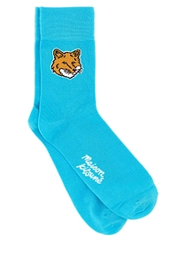 Maison Kitsuné Fox Head Intarsia-Knit Socks