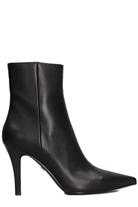 Lola Cruz Pointed-Toe Tonal Stitched Ankle Boots