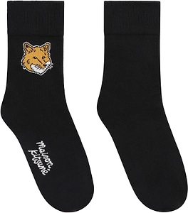Maison Kitsuné Fox Head Intarsia-Knit Socks