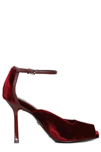 Lola Cruz Velvet Heeled Sandals