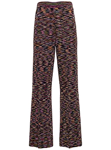 M Missoni Two-Tone Knitted Flared Trousers