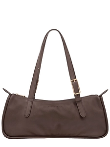 Longchamp Looong Logo Debossed Zip-Up Shoulder Bag