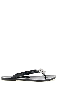 Mach & Mach Double Heart Embellished Flip-Flops