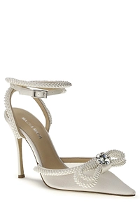 Mach & Mach Double Bow Satin Heeled Pumps