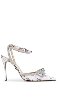Mach & Mach Floral Detailed Ankle Strap Pumps