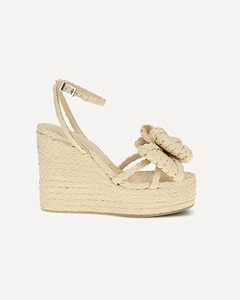 Le Cadeau Bow Wedge Sandals