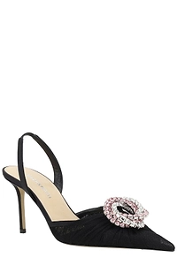 Mach & Mach Pointed-Toe Embellished Slingback Pumps