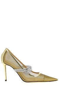 Mach & Mach Lotus Flower Mesh Heeled Pumps