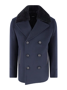 Mackage Colez Shearling Collar Peacoat