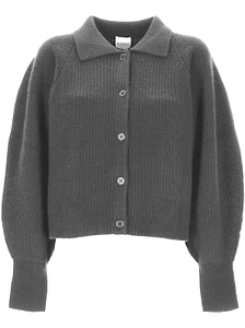 Madeleine Thompson Ribbed Button-Up Sweater