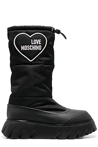 Love Moschino Heart-Patch Heeled Ankle Boots