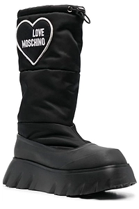 Love Moschino Heart-Patch Heeled Ankle Boots