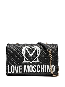 Love Moschino Logo Printed Quilted Shoulder Bag