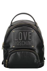 Love Moschino Logo Plaque Zip-Around Backpack