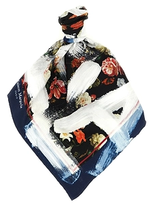 Maison Margiela Brushstroke Floral Silk Scarf