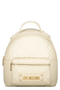 Love Moschino Quilted Logo Plaque Backpack