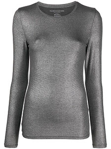 Majestic Metallic Detailed Long-Sleeve T-Shirt