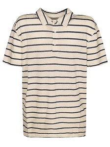 Majestic Filatures Striped Short-Sleeve Polo Shirt