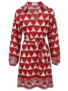 Printed Belted Shirt Dress