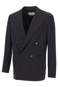 Manuel Ritz Double-Breasted Peak-Lapel Blazer