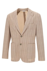 Manuel Ritz Nuvola Striped Jersey Blazer