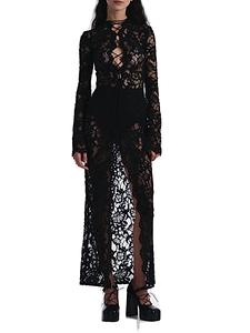 Sally Semi-Sheer Lace Midi Dress