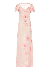 Mar De Margaritas Ruched Floral Maxi Dress