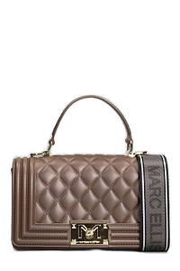 Marc Ellis Flat Square M Logo Plaque Shoulder Bag