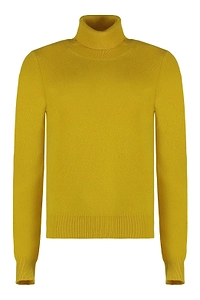 Ribbed Trim Turtleneck Knitted Sweater