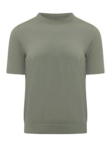 Malo Short-Sleeve Crew-Neck Knitted Top