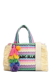 Marc Ellis Logo Embroidered Fringed Tote Bag