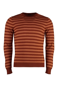 Malo Striped Crewneck Knitted Sweater