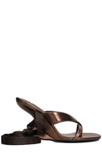 Marc Ellis Tie-Fastened Open Toe Wedge Sandals