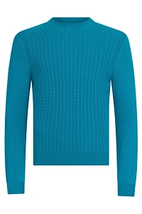Malo Textured Crew Neck Knitted Sweater
