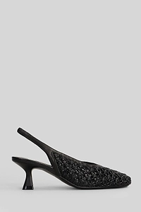 Marc Ellis Woven Slingback Kitten Heel Pumps