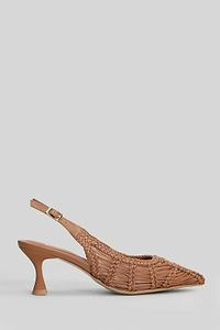Marc Ellis Pointed-Toe Woven Slingback Pumps