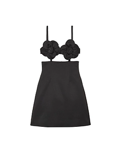 Marc Jacobs Satin Daisy Appliqué Dress
