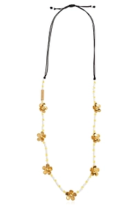 Beaded Floral Pendant Necklace