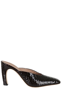 Malone Souliers Rowe 90 Embossed Patent Mules