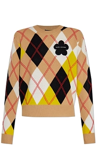 Crewneck Preppy Daisy Argyle Sweater